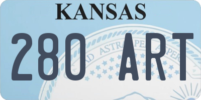 KS license plate 280ART