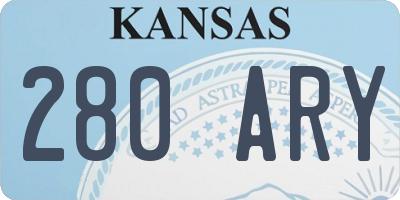 KS license plate 280ARY