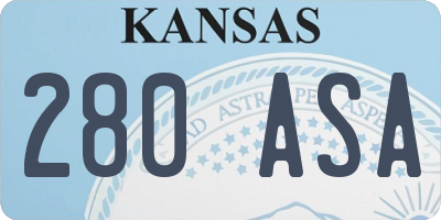 KS license plate 280ASA