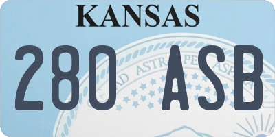 KS license plate 280ASB
