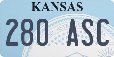 KS license plate 280ASC