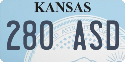 KS license plate 280ASD