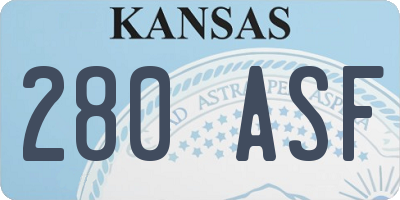 KS license plate 280ASF