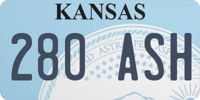 KS license plate 280ASH