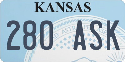 KS license plate 280ASK