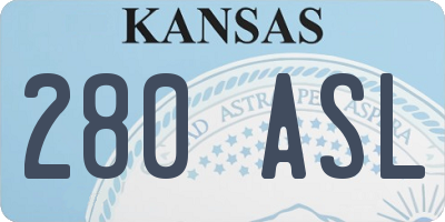 KS license plate 280ASL