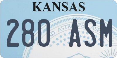 KS license plate 280ASM