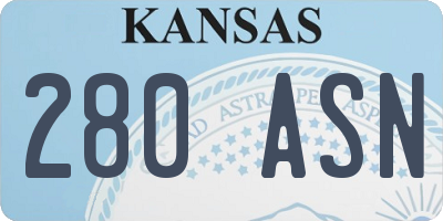 KS license plate 280ASN