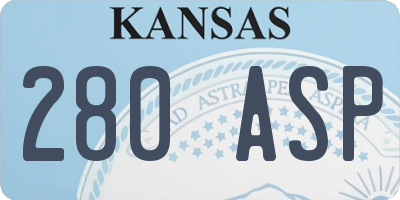 KS license plate 280ASP