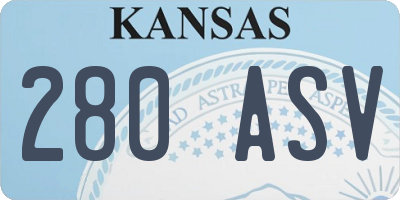 KS license plate 280ASV