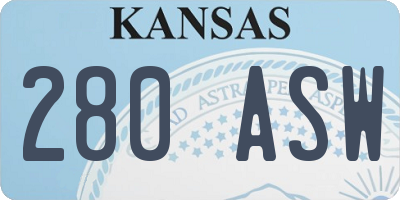 KS license plate 280ASW