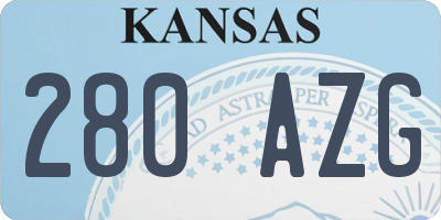 KS license plate 280AZG