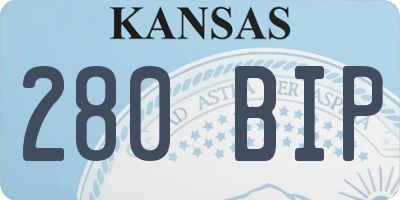 KS license plate 280BIP