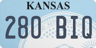 KS license plate 280BIQ