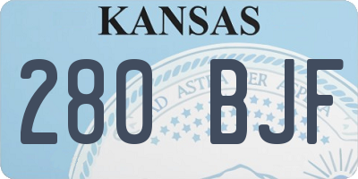 KS license plate 280BJF