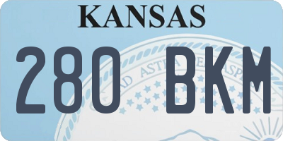 KS license plate 280BKM