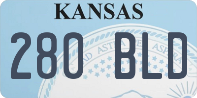 KS license plate 280BLD