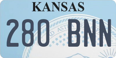 KS license plate 280BNN