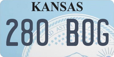 KS license plate 280BOG