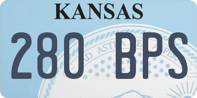 KS license plate 280BPS