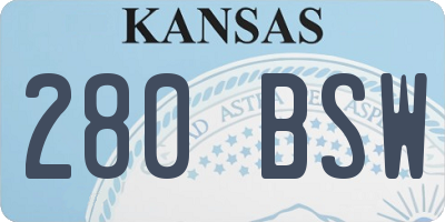 KS license plate 280BSW