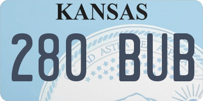 KS license plate 280BUB