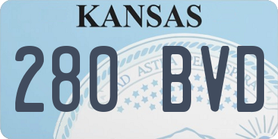 KS license plate 280BVD