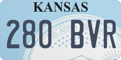 KS license plate 280BVR