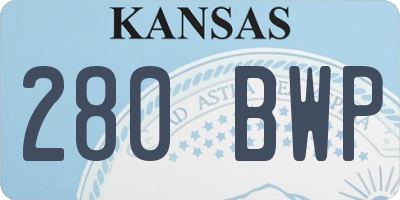 KS license plate 280BWP