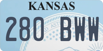 KS license plate 280BWW