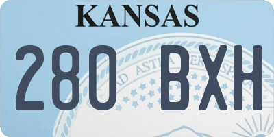 KS license plate 280BXH