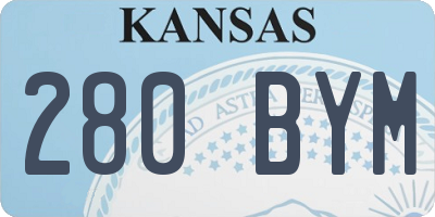 KS license plate 280BYM