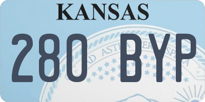 KS license plate 280BYP