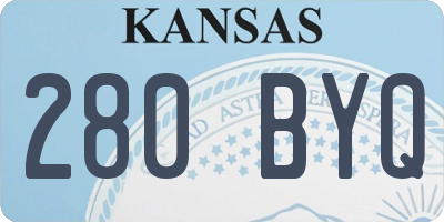 KS license plate 280BYQ