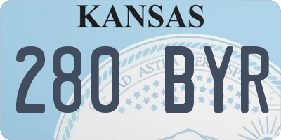 KS license plate 280BYR