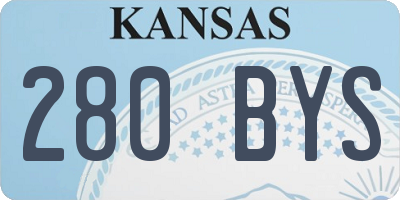 KS license plate 280BYS