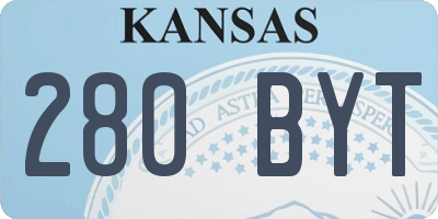 KS license plate 280BYT