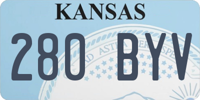 KS license plate 280BYV