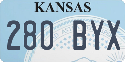 KS license plate 280BYX