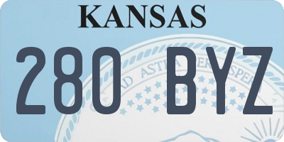 KS license plate 280BYZ