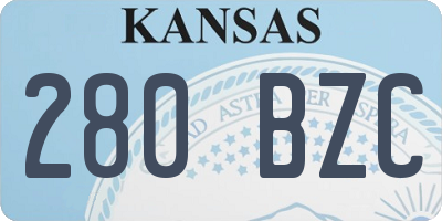 KS license plate 280BZC