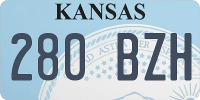 KS license plate 280BZH