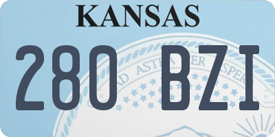 KS license plate 280BZI