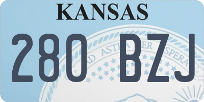 KS license plate 280BZJ
