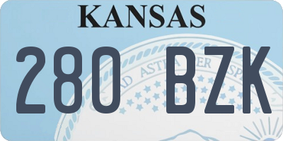 KS license plate 280BZK