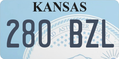 KS license plate 280BZL