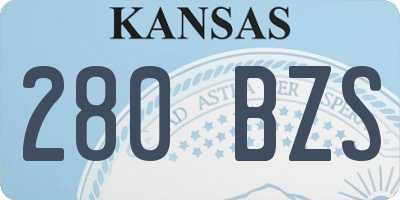 KS license plate 280BZS