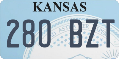 KS license plate 280BZT