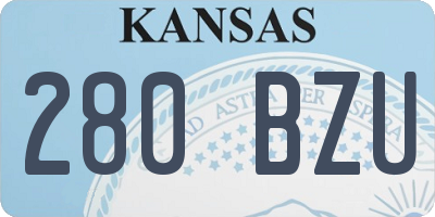 KS license plate 280BZU