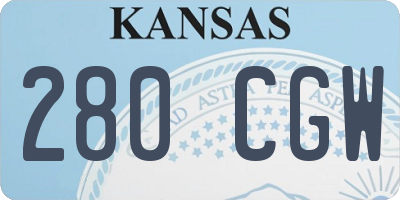 KS license plate 280CGW